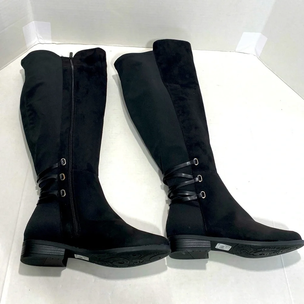 Lane Bryant || Woman’s black Over the knee corset black boots 7w